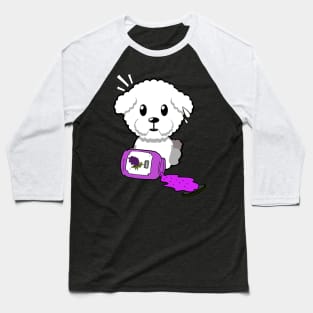 Funny furry dog spilled grape jam Baseball T-Shirt